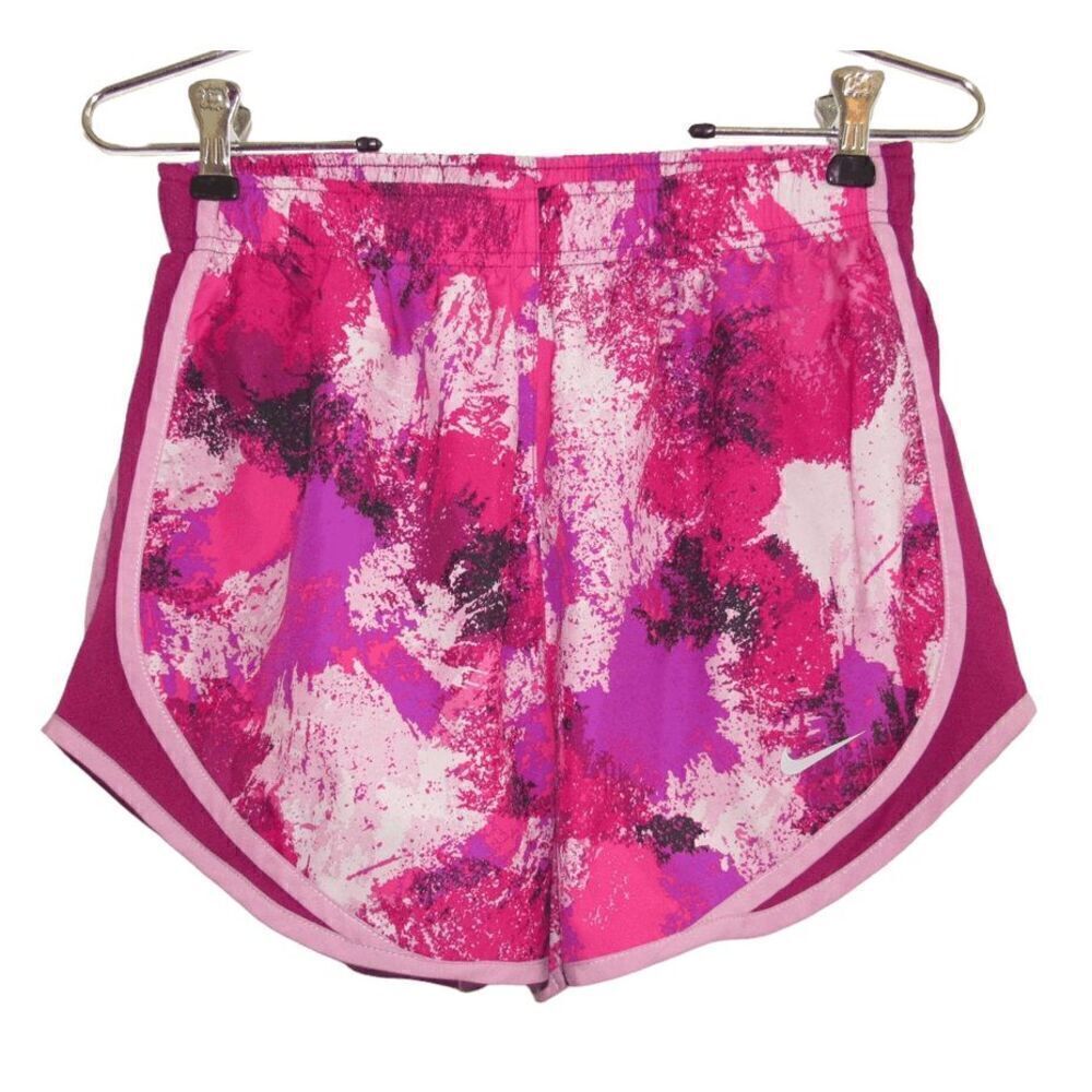 Nike Dry Tempo Pink Multi Graphic Running Shorts‎ Sz S